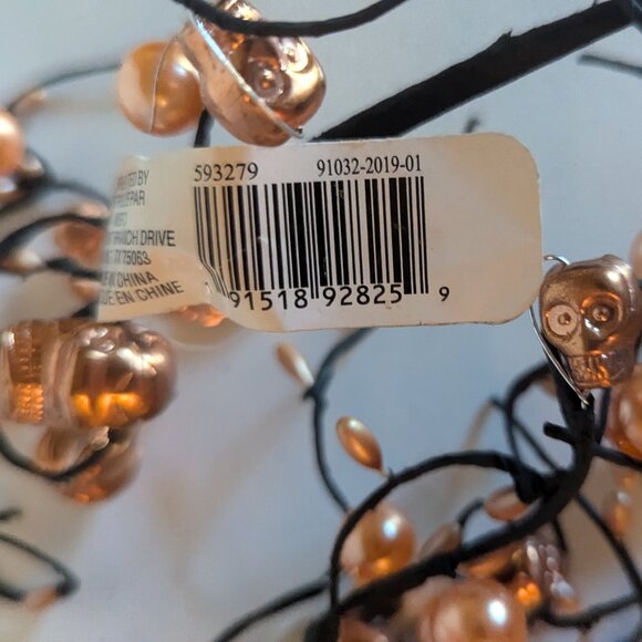 NWT 3 Goth Skulls Pearls Orange Halloween Decoration Floral Picks Ashland Decor - Picture 15 of 15